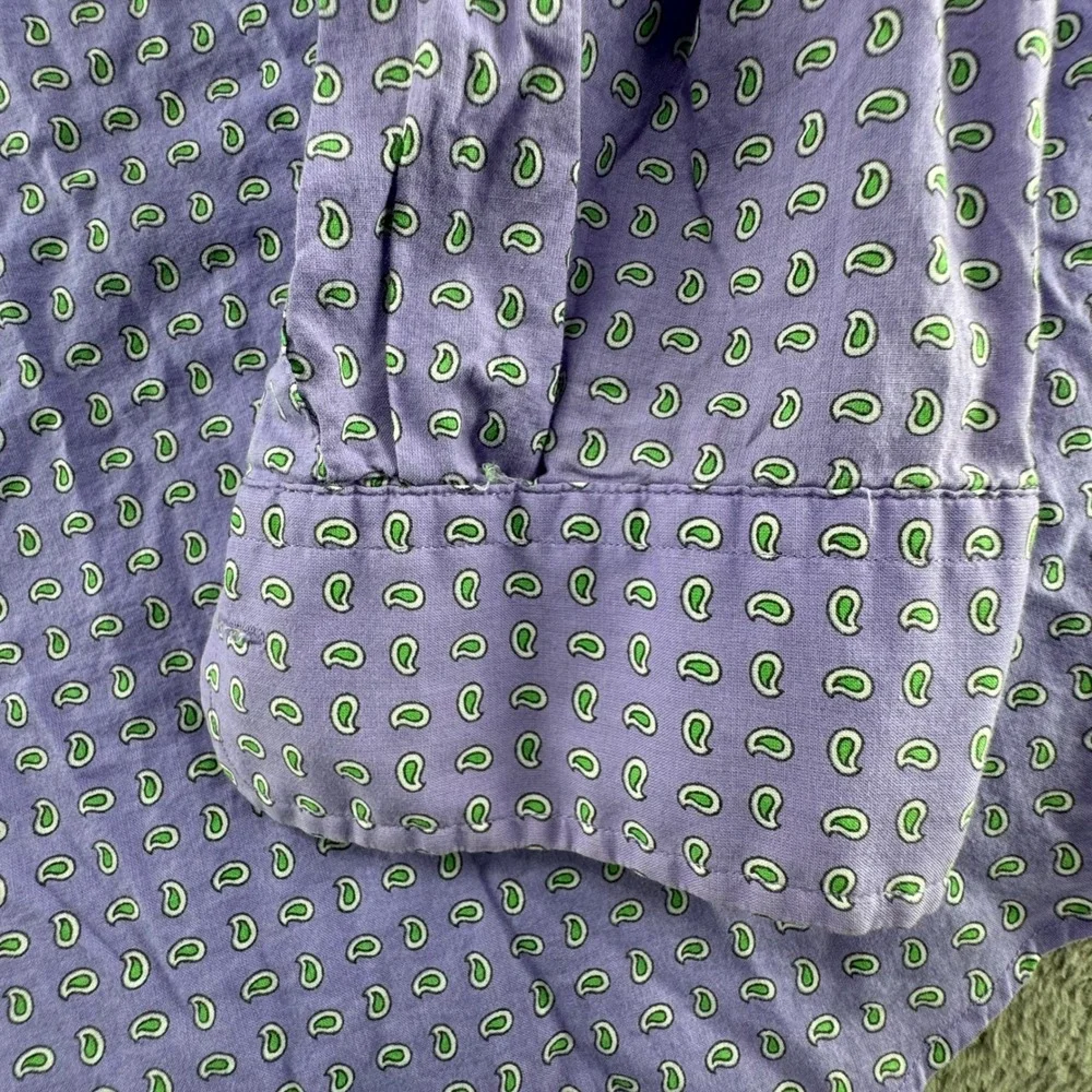 Polo‎ Ralph Lauren Shirt Mens XL Purple Paisley Cotton Long Sleeve Button Down